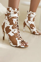 Laden Sie das Bild in den Galerie-Viewer, Leoparden-Schnürstiefeletten mit hohem Absatz