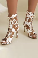 Laden Sie das Bild in den Galerie-Viewer, Leoparden-Schnürstiefeletten mit hohem Absatz