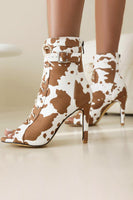 Laden Sie das Bild in den Galerie-Viewer, Leoparden-Schnürstiefeletten mit hohem Absatz