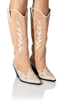 Laden Sie das Bild in den Galerie-Viewer, Camel Spitze Zehen Chunky Heel High Cowboystiefel