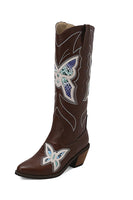 Laden Sie das Bild in den Galerie-Viewer, Schwarze genähte Cowboystiefel mit kleinem Absatz