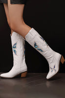 Laden Sie das Bild in den Galerie-Viewer, Schwarze genähte Cowboystiefel mit kleinem Absatz