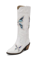 Laden Sie das Bild in den Galerie-Viewer, Schwarze genähte Cowboystiefel mit kleinem Absatz