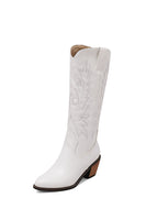 Laden Sie das Bild in den Galerie-Viewer, Schwarze Westernstiefel mit klobigen Absätzen