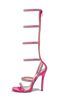 Laden Sie das Bild in den Galerie-Viewer, Schwarze Strass-Dekor Stiletto-Riemchensandalen mit Absatz