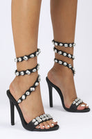 Laden Sie das Bild in den Galerie-Viewer, Schwarze Strass Sexy Stiletto High Heels