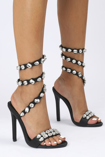 Schwarze Strass Sexy Stiletto High Heels