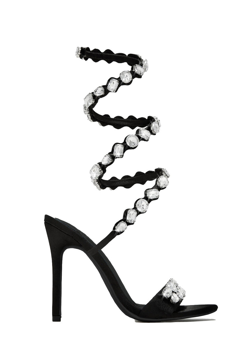 Laden Sie das Bild in den Galerie-Viewer, Schwarze Strass Sexy Stiletto High Heels