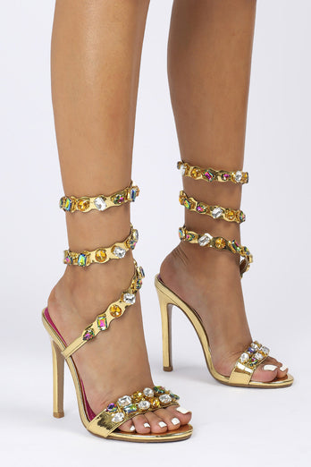 Schwarze Strass Sexy Stiletto High Heels