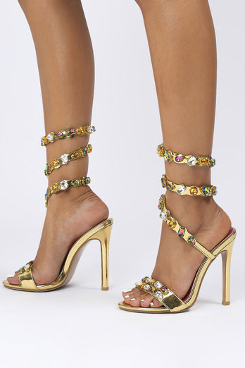 Schwarze Strass Sexy Stiletto High Heels