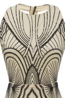 Laden Sie das Bild in den Galerie-Viewer, Jewel Black Blush Partykleid aus den 1920er Jahren mit Rückenschutz