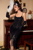 Laden Sie das Bild in den Galerie-Viewer, Bodycon Schwarz Silber Pailletten 1920er Jahre Kleid