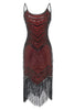 Laden Sie das Bild in den Galerie-Viewer, Schwarze rote Spaghettiträger Kleid der 1920er Jahre