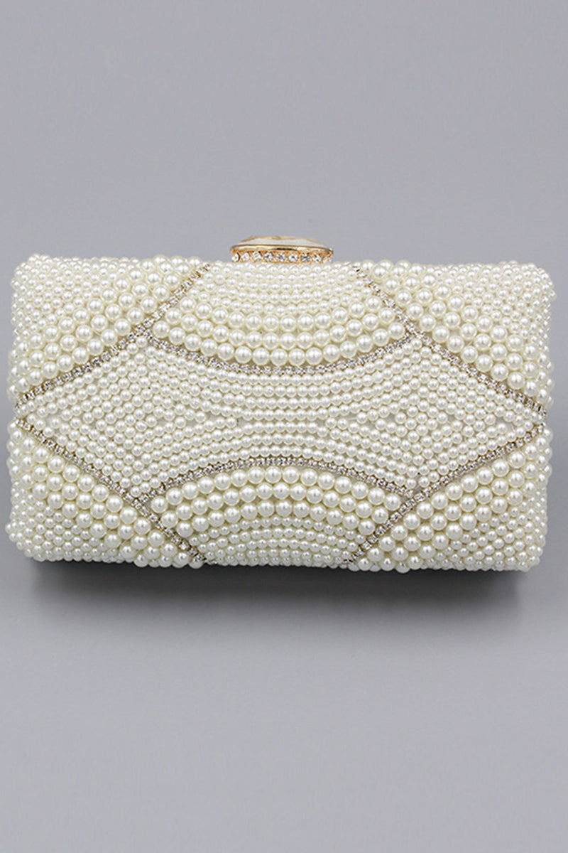 Laden Sie das Bild in den Galerie-Viewer, Elfenbein Perlen Perlen Party Clutch