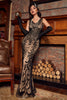 Laden Sie das Bild in den Galerie-Viewer, Champagner Pailletten Gatsby 1920er Jahre Ballkleid