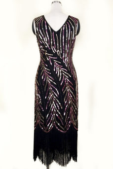 Pailletten tolles Gatsby Kleid mit Fransen