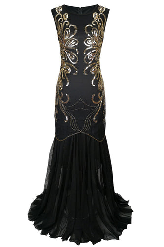 Paillettengold Langes Kleid aus den 1920er Jahren