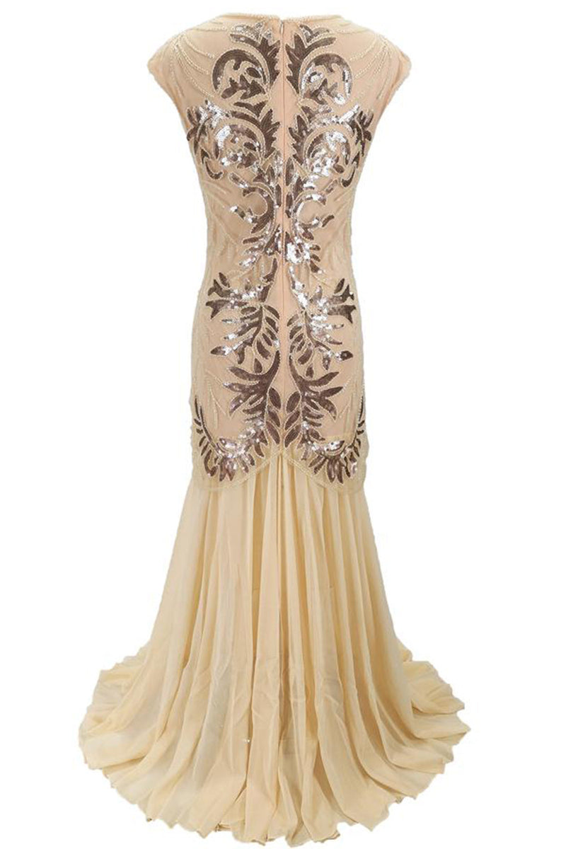 Laden Sie das Bild in den Galerie-Viewer, Langes Paillettenkleid aus den 1920er Jahren Gatsby