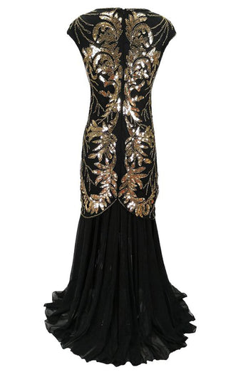 Langes Paillettenkleid aus den 1920er Jahren Gatsby