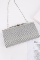 Laden Sie das Bild in den Galerie-Viewer, Silberne Strass-Abend-Clutch