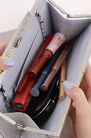 Laden Sie das Bild in den Galerie-Viewer, Silberne Strass-Abend-Clutch