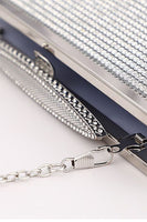 Laden Sie das Bild in den Galerie-Viewer, Silberne Strass-Abend-Clutch