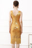 Laden Sie das Bild in den Galerie-Viewer, Pailletten Glitzer Schwarz 1920er Jahre Kleid mit Fransen