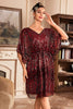 Laden Sie das Bild in den Galerie-Viewer, Rotes Glitzerndes 1920er Jahre Kleid mit Pailletten