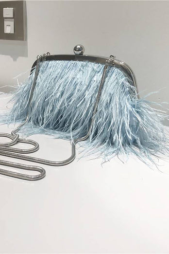 Blaue Quaste Perlen Abendparty Clutch Tasche