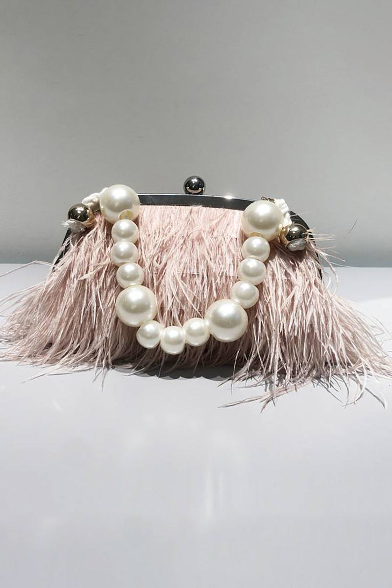 Laden Sie das Bild in den Galerie-Viewer, Blaue Quaste Perlen Abendparty Clutch Tasche