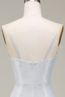 Laden Sie das Bild in den Galerie-Viewer, Graues Meerjungfrau Glitzernde Abschlussballkleid mit Plissee