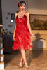 Laden Sie das Bild in den Galerie-Viewer, Schwarzes Roaring 20s Gatsby Fransen Flapper Kleid