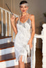 Laden Sie das Bild in den Galerie-Viewer, Rotes Roaring 20s Gatsby Flapper Kleid mit Fransen