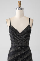 Laden Sie das Bild in den Galerie-Viewer, Schwarzes Meerjungfrauen Ballkleid mit Perlen und Schlitz