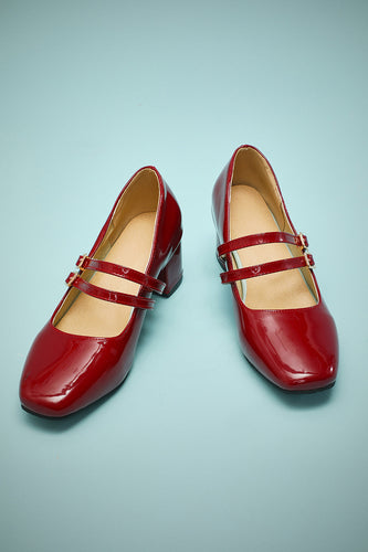 Rote Riemchen Retro Heels