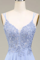 Laden Sie das Bild in den Galerie-Viewer, Lavendel A-Linie Langes Ballkleid mit Applikationen