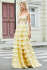 Laden Sie das Bild in den Galerie-Viewer, Wunderschönes A-Linien-Sweetheart-Korsett Fliederfarbenes Ballkleid mit Applikationen und Rüschen