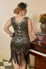 Laden Sie das Bild in den Galerie-Viewer, Schwarzes 1920er Jahre Plus Size Perlen Pailletten Flapper Kleid