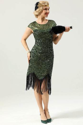 Pailletten 1920er Jahre Fransen Kleid