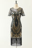 Laden Sie das Bild in den Galerie-Viewer, Rundhals Pailletten 1920er Jahre Kleid