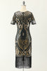 Laden Sie das Bild in den Galerie-Viewer, Rundhals Pailletten 1920er Jahre Kleid