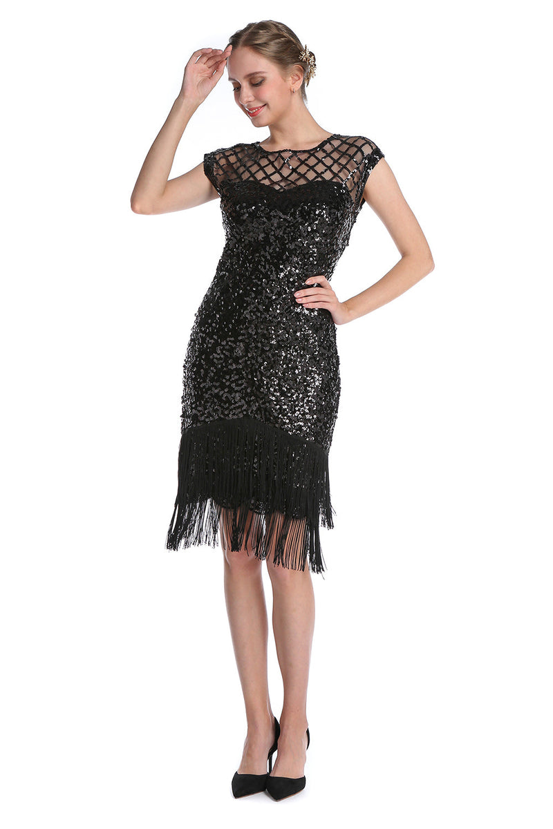 Laden Sie das Bild in den Galerie-Viewer, Rosa Pailletten Gatsby 1920er Jahre Flapper Kleid