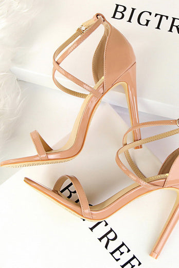 Schwarze Stiletto Sandalen