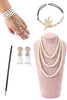 Laden Sie das Bild in den Galerie-Viewer, Flapper Golden/Silber Accessoires Set aus den 1920er Jahren