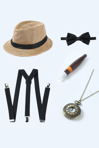 Blaues 1920er Jahre Accessoires Set für Herren