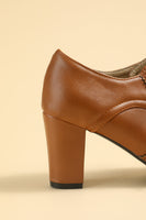 Laden Sie das Bild in den Galerie-Viewer, Klobige Absätze aus schwarzem Leder