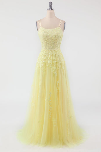 A Linie Spaghettiträger Lila Langes Ballkleid